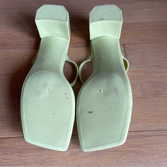 Jeffrey Campbell Jamm Jelly sandals Light Green Block Heel Beach Size 8 Strappy - Picture 7 of 11